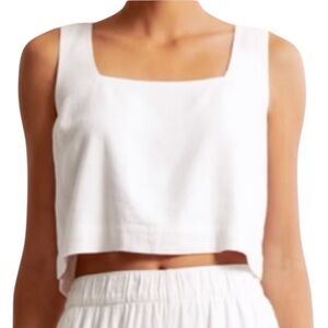 Abercrombie & Fit White Sleeveless Crop Top. Size S. Lined. Effortless